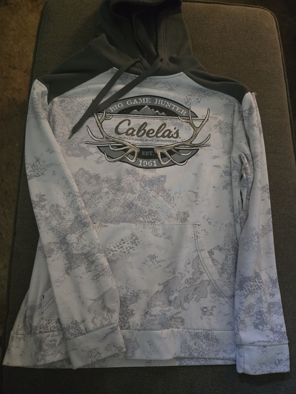 Cabela's Gray Camo Big Game Hunter Logo Hoodie